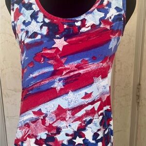 Dress Barn Red, White & Blue Star Print Tank